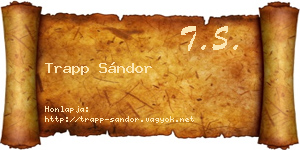 Trapp Sándor névjegykártya