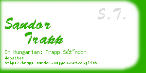 sandor trapp business card